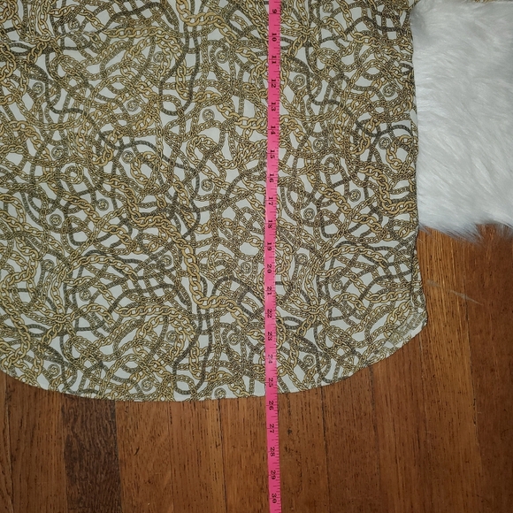 Michael Kors Brown and Cream Textured Blouse with Long Sleeves - Picture 7 of 10